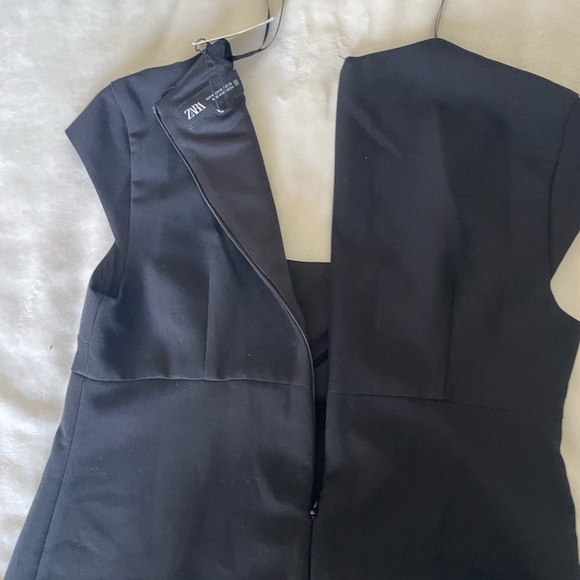 Zara Black Front Bow Romper Dress - Picture 11 of 15